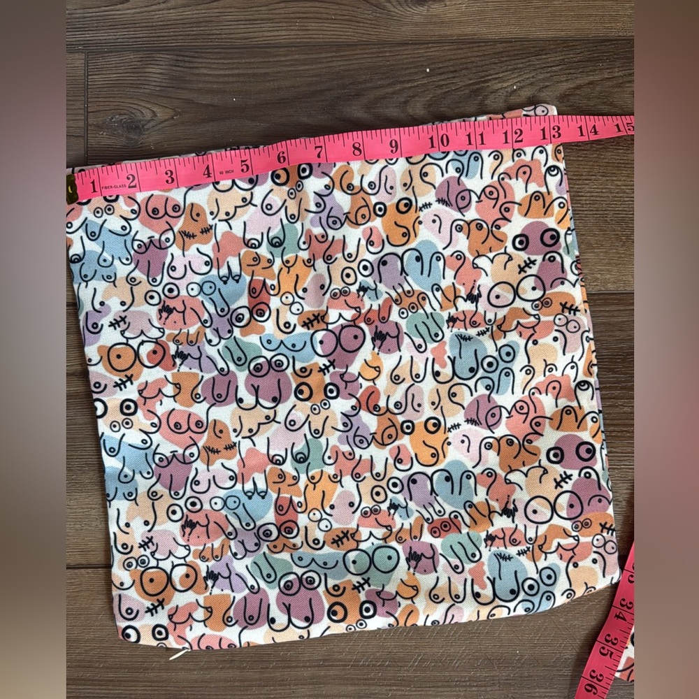 Colorful 13”x13” Boob Throw Pillow Covers (2 available/$13 each)